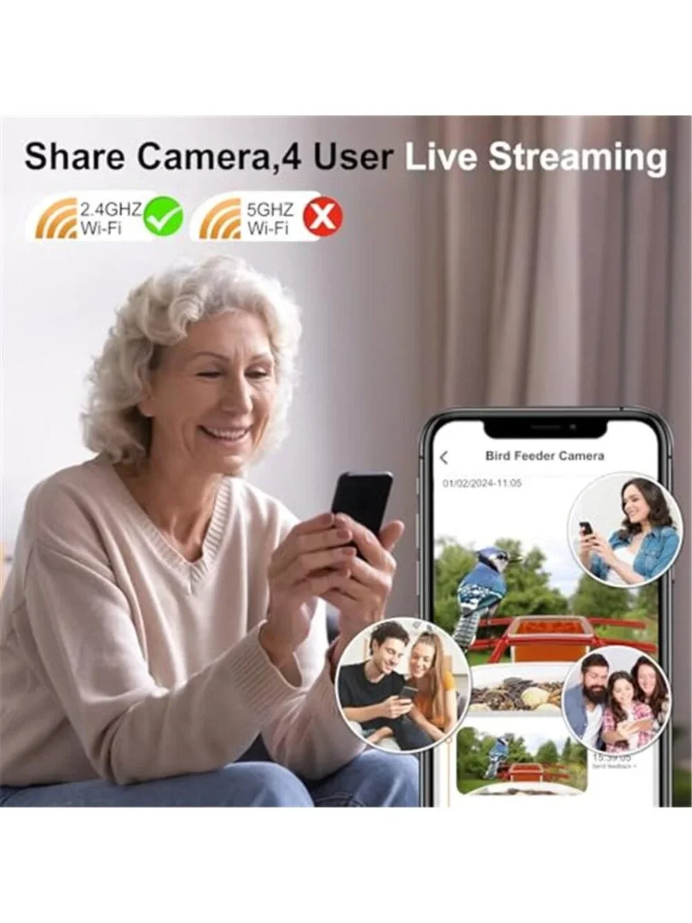 New TUC Bird Feeder with Camera 2K HD Live with 32GB Card Auto Detect